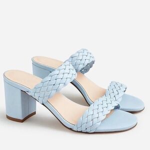 Lucie Braided Leather Sandal in Icy Blue